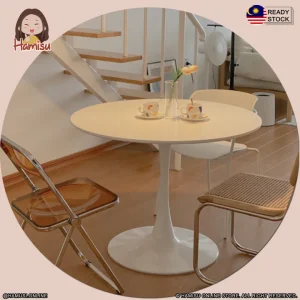 Ins Style Tulip Round Table Small Dining Table Coffee Shop Cafe Table North Ou Balcony Leisure Reception White Table Simple Table Northern European Style